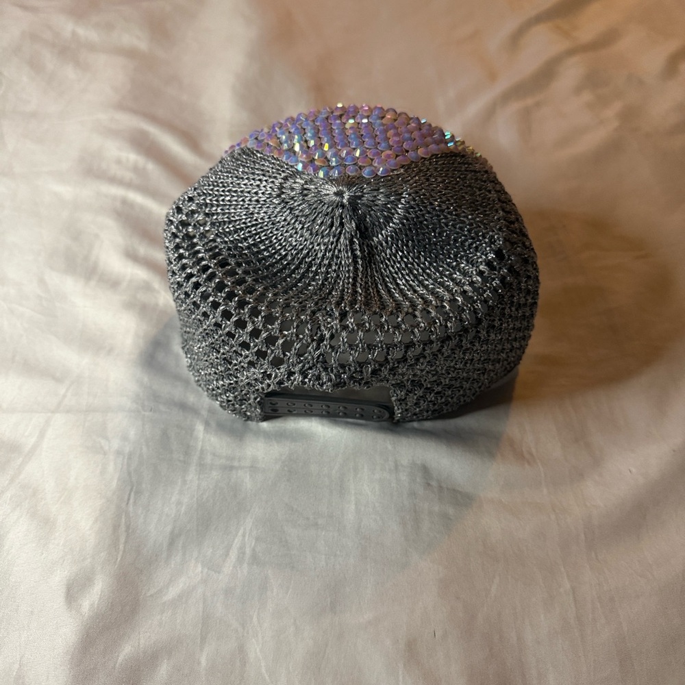 Gray Rhinestone Embellished Cap - Picture 3 of 5